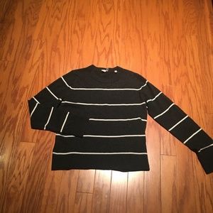Vince Black Sweater with White Stripes